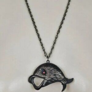 Black Whale Pendant Necklace